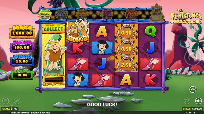 The Flintstones 2 Bedrock Riches slot screen 1