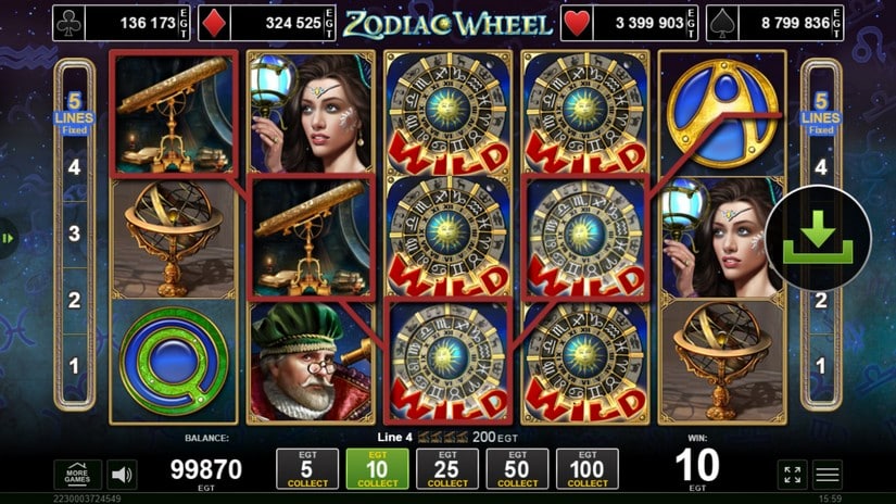 Zodiac Wheel slot screen 4
