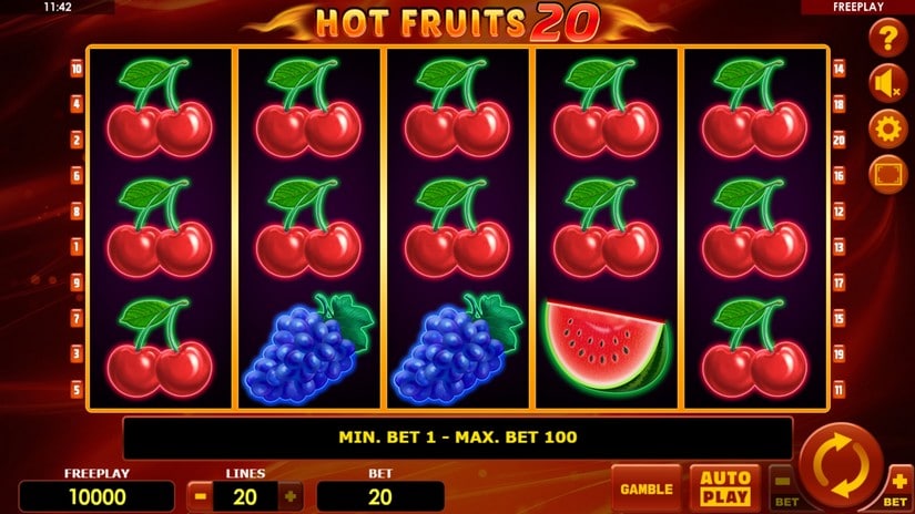 Hot Fruits 20 slot screen 1
