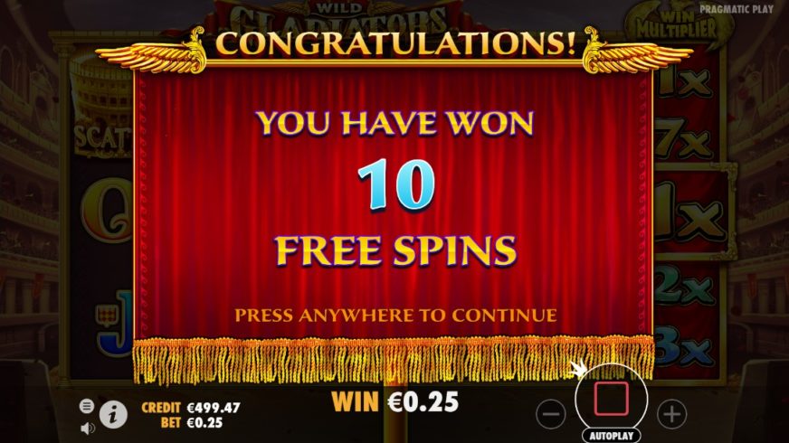 Wild Gladiators slot screen 5