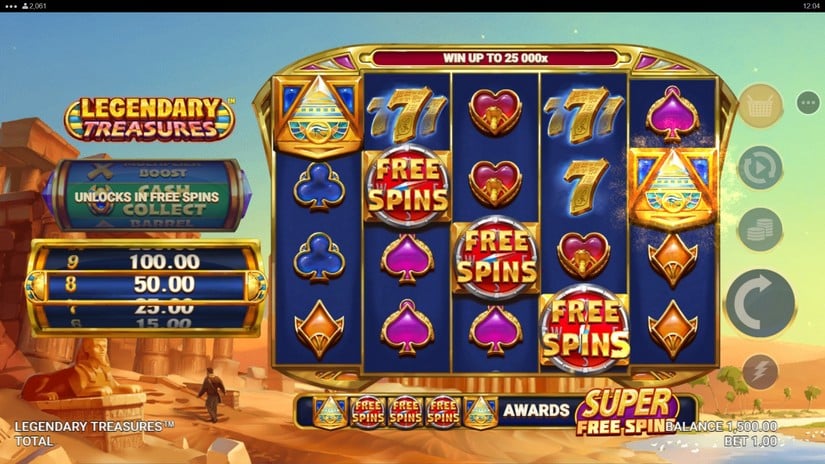 Legendary Treasures slot screen 2