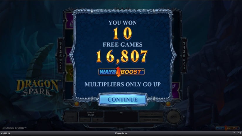 Dragon Spark slot screen 3