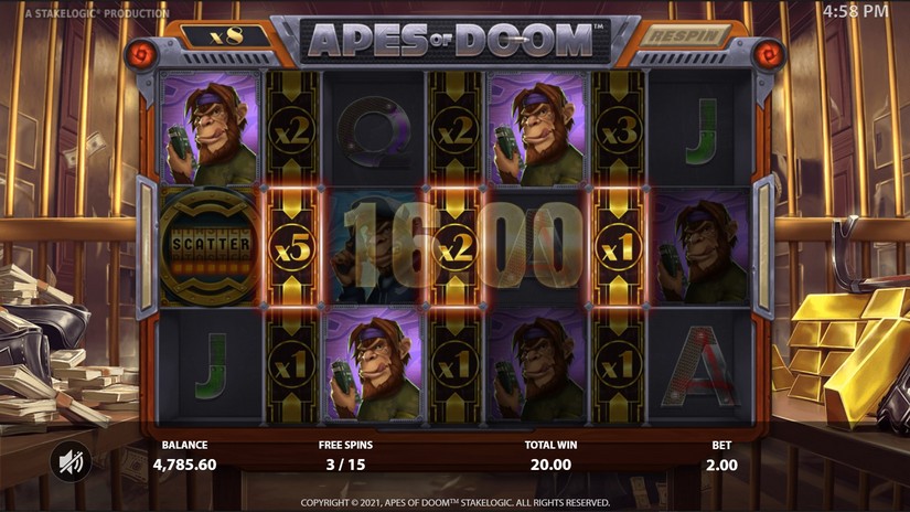 Apes of Doom slot screen 5