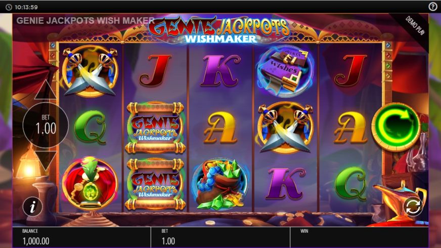 Genie Jackpots Wishmaker slot screen 1