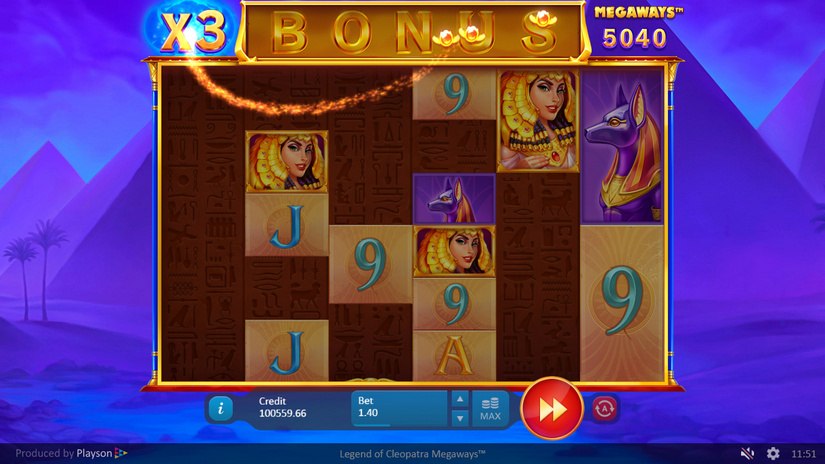 Legend of Cleopatra Megaways slot screen 3