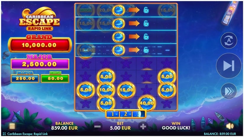Caribbean Escape: Rapid Link slot screen 3
