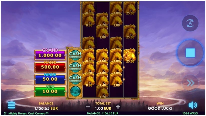 Mighty Horses Cash Connect slot screen 3