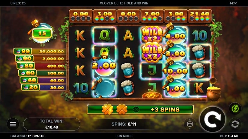 Clover Blitz Hold and Win slot screen 5