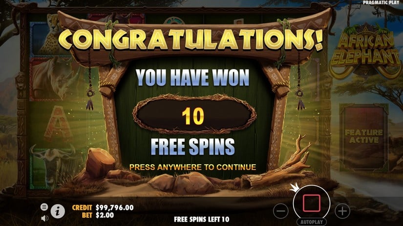 African Elephant slot screen 3