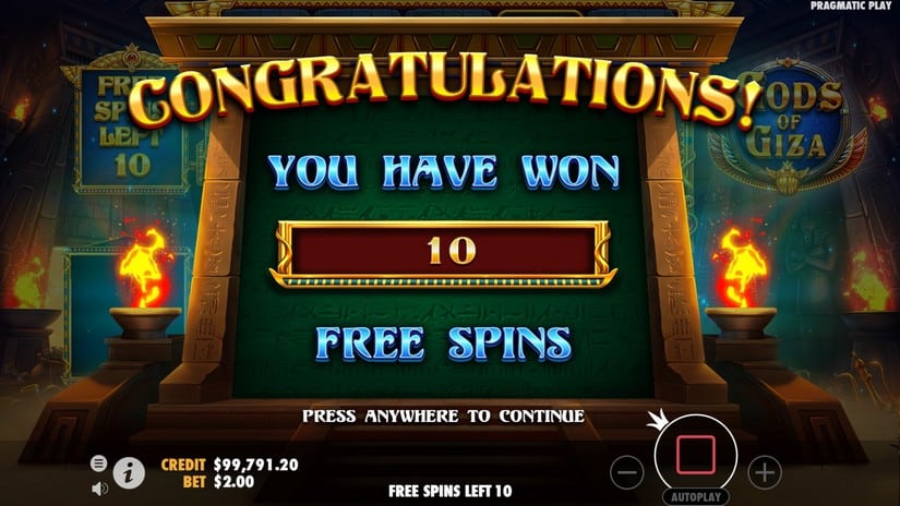 Gods of Giza slot screen 4