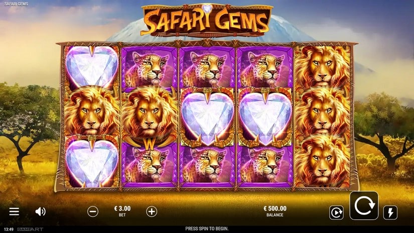 Safari Gems slot screen 1