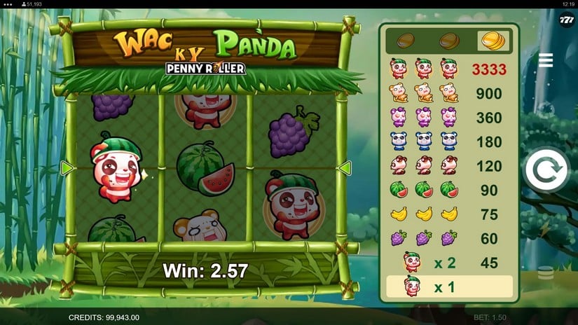 Wacky Panda slot screen 2