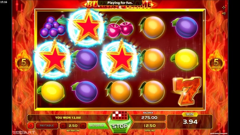 Burning Flame slot screen 4