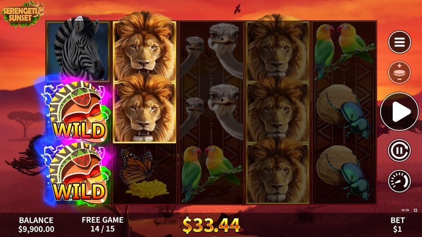 Serengeti Sunset slot screen 5