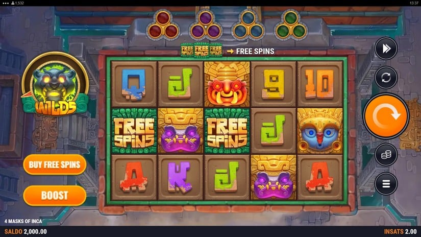 4 Masks of Inca slot screen 1