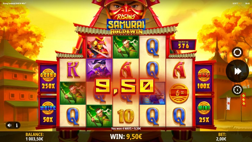 Rising Samurai Hold & Win slot screen 2