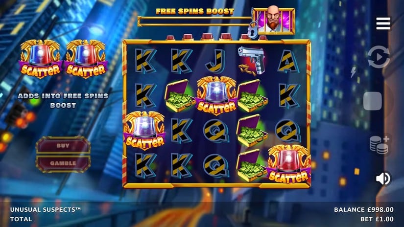 Unusual Suspects slot screen 2