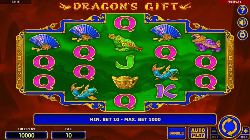 Dragon’s Gift slot screen 1