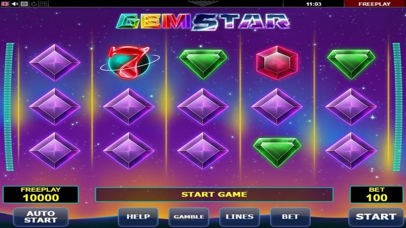 Gem Star slot screen 1