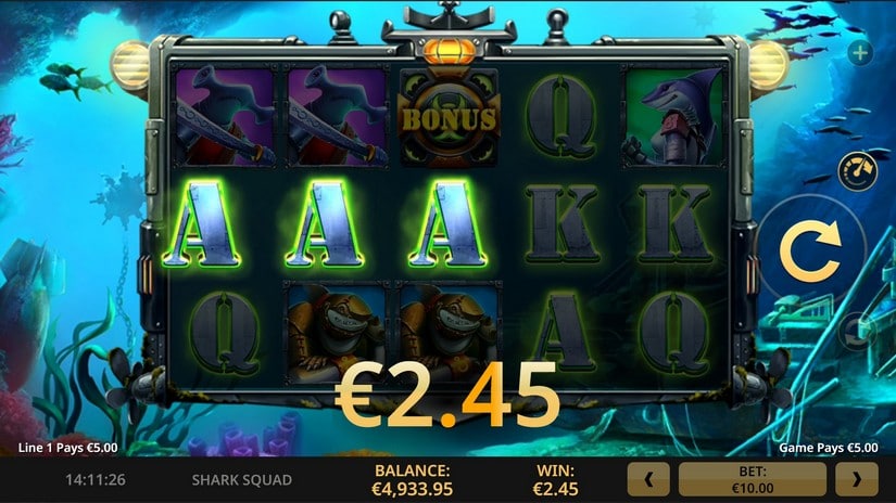 Shark Squad slot screen 2