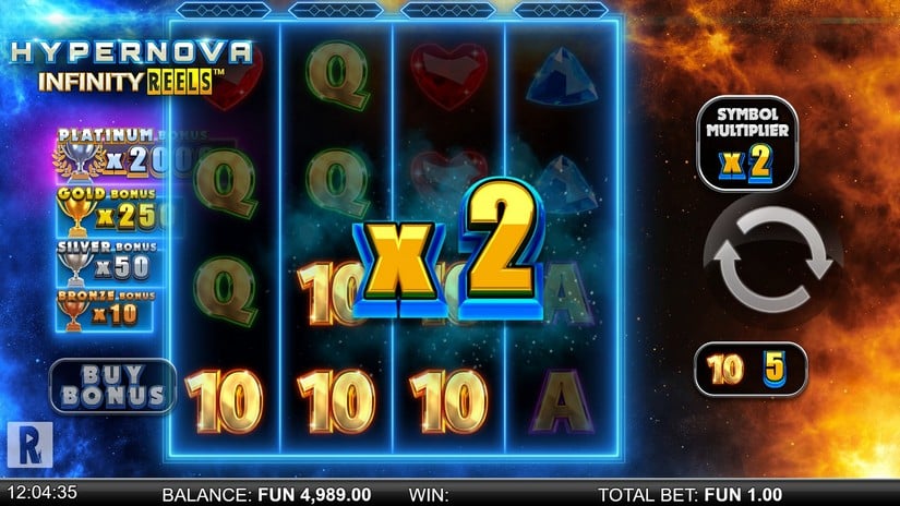 Hypernova Infinity Reels slot screen 2