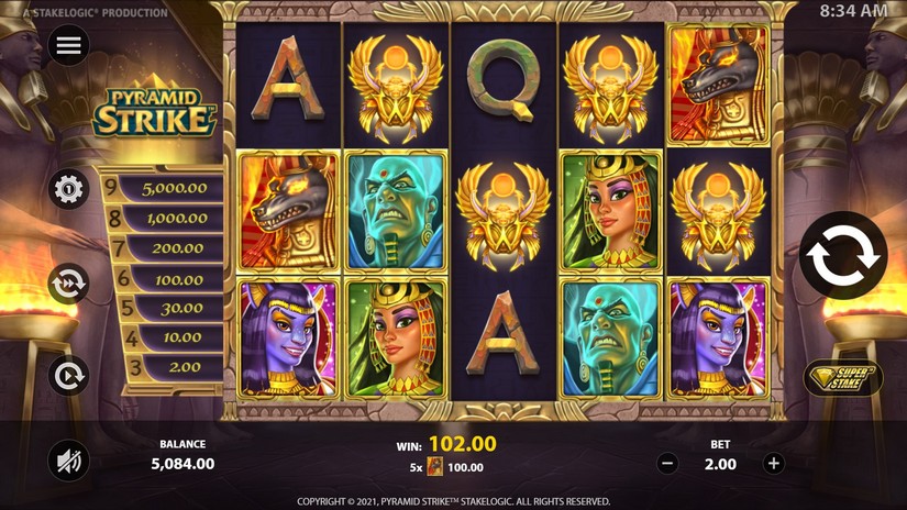 Pyramid Strike slot screen 4