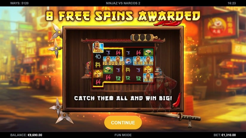 Ninjaz vs Narcos 2 slot screen 3