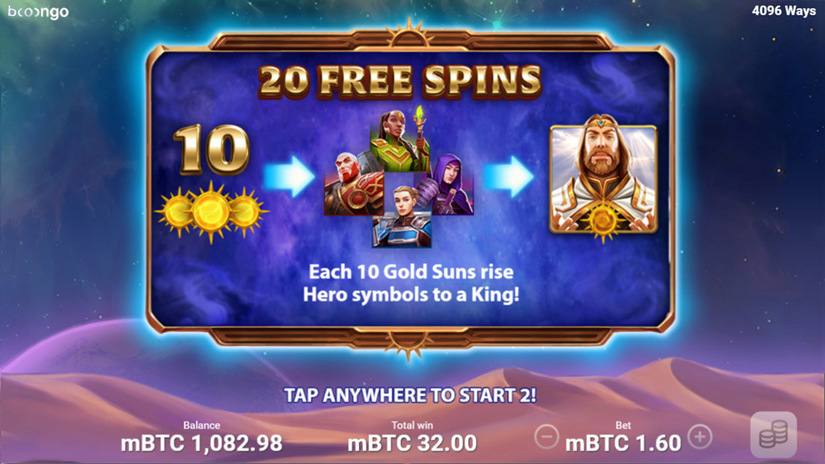 The King of Heroes slot screen 2
