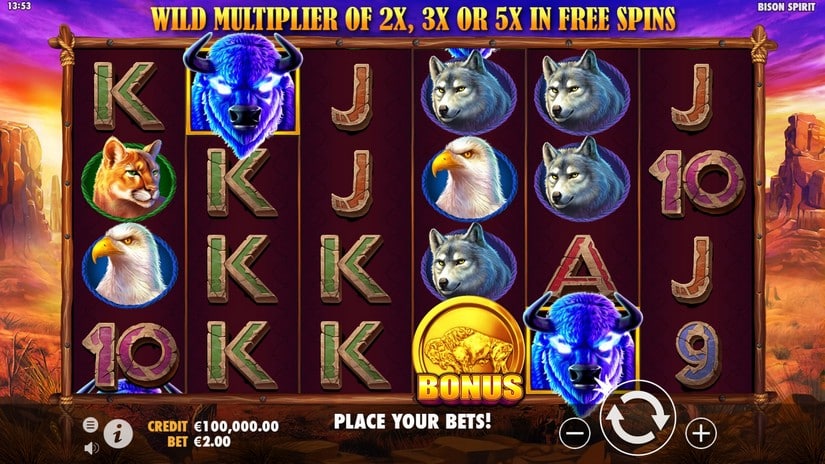 Bison Spirit slot screen 1