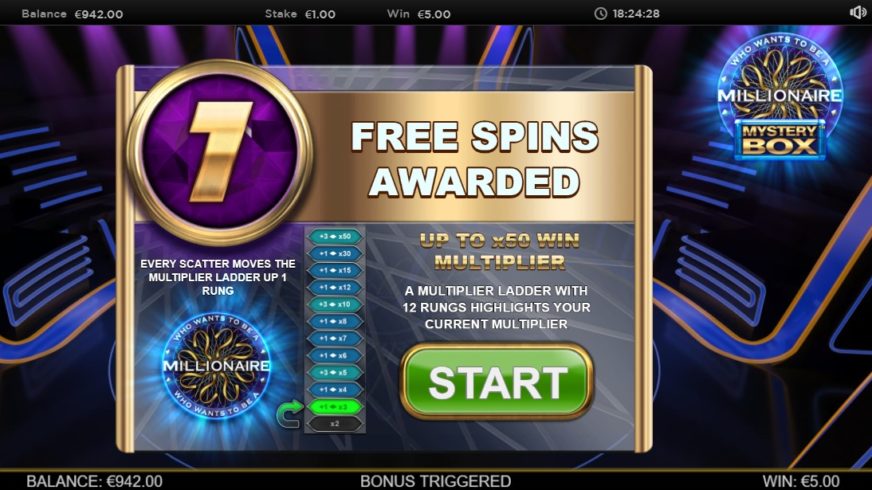 Who Wants to Be a Millionaire Mystery Box slot screen 4