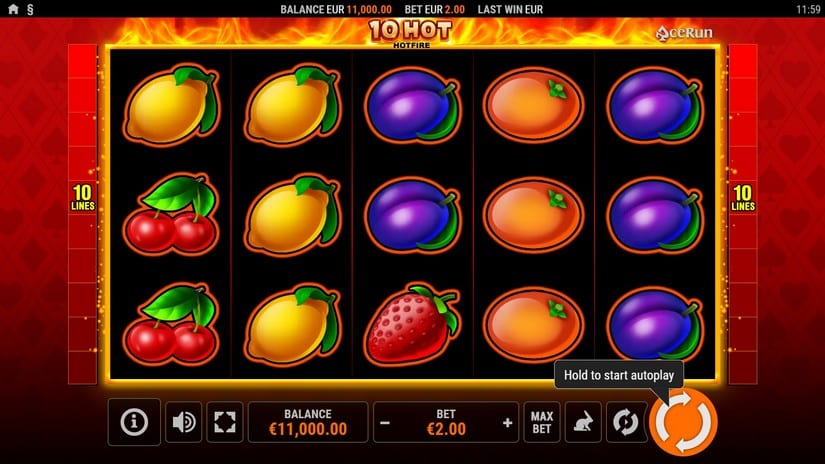 10 Hot Hotfire slot screen 1