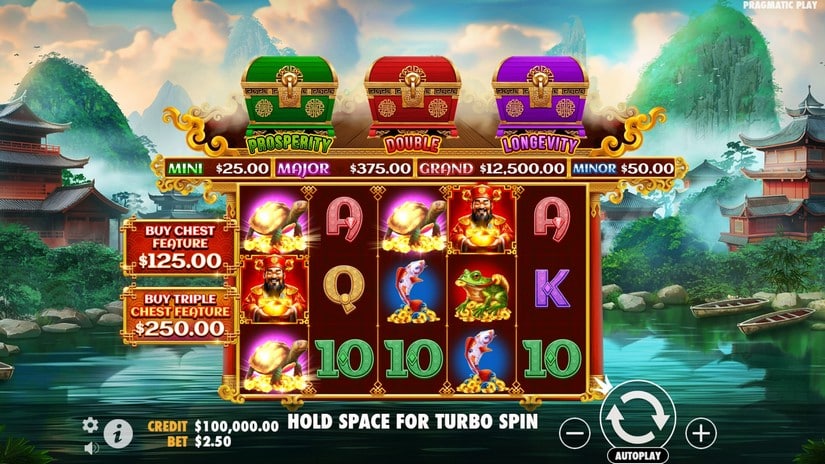 Chests of Cai Shen slot screen 1