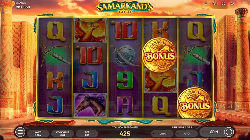 Samarkand’s Gold slot screen 8