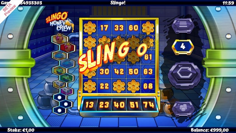 Slingo Honey Crew slot screen 4