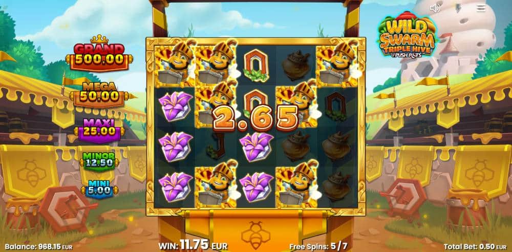 Wild Swarm Triple Hive slot features