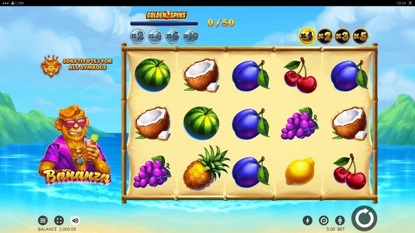 Bananza slot screen 1