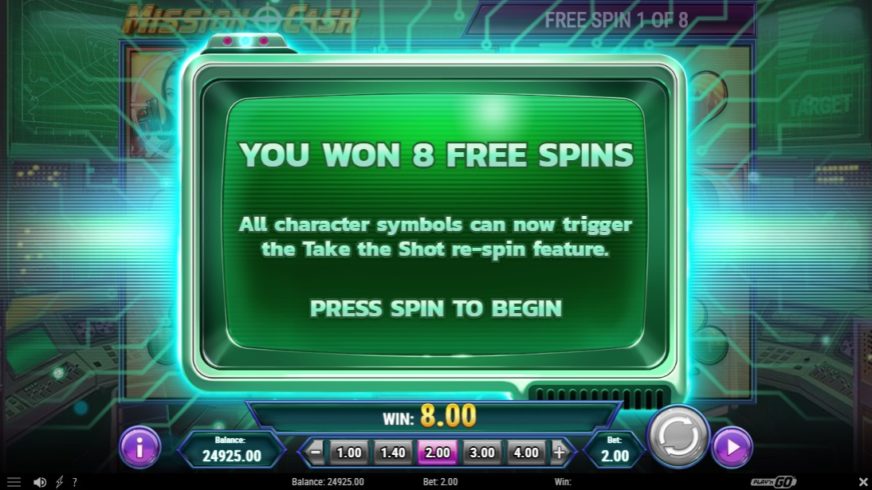 Mission Cash slot screen 4