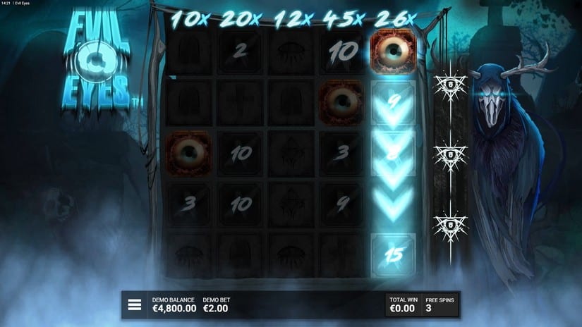 Evil Eyes slot screen 3