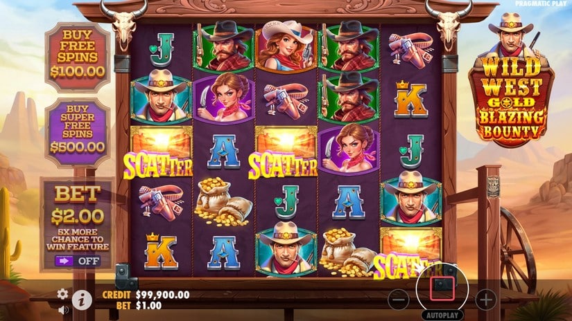 Wild West Gold Blazing Bounty slot screen 2