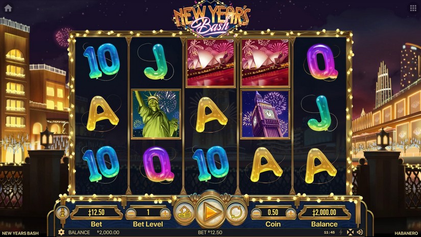 New Year’ Bash slot screen 1