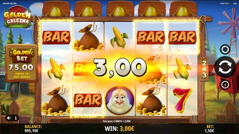 Golden Gallina slot screen 3