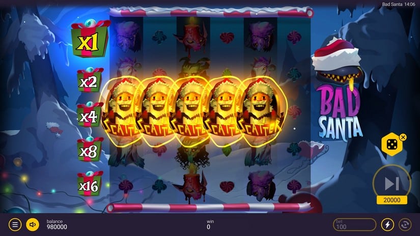Bad Santa slot screen 2