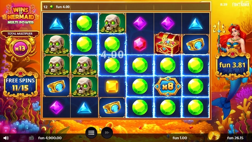 Wins of Mermaid Multipower slot screen 5