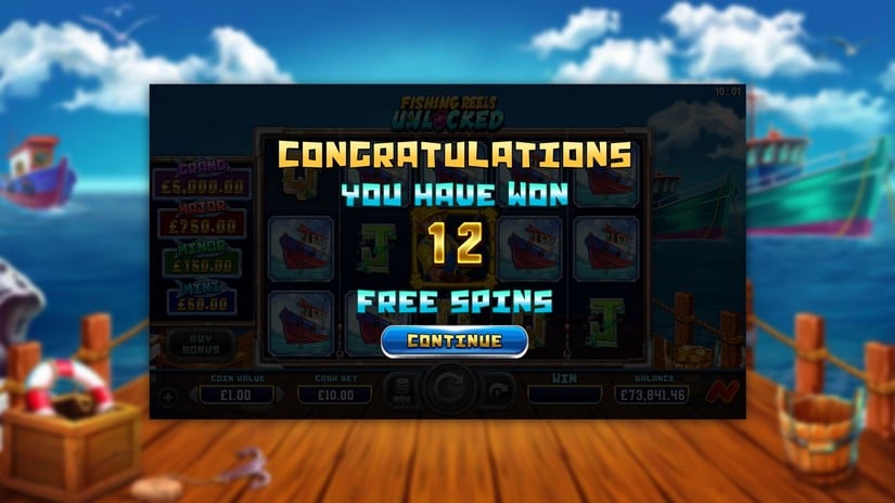 Fishing Reels Unlocked slot screen 2