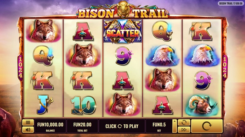 Bison Trail slot screen 1