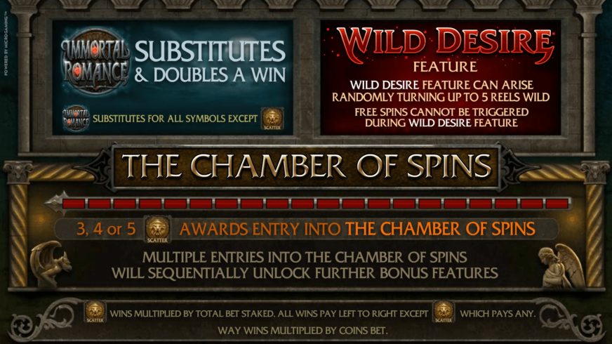 Immortal Romance slot screen 3