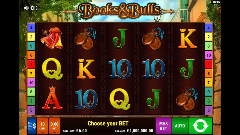 Books and Bulls slot screen 1