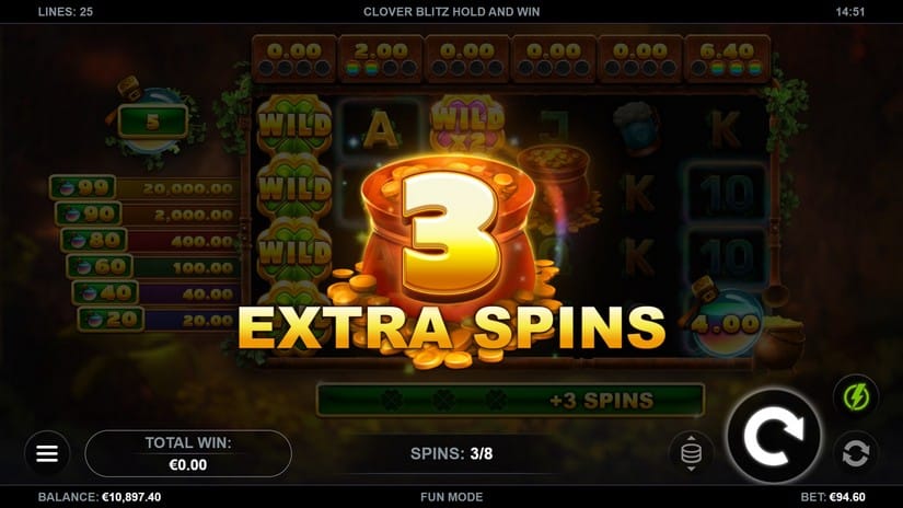Clover Blitz Hold and Win slot screen 4