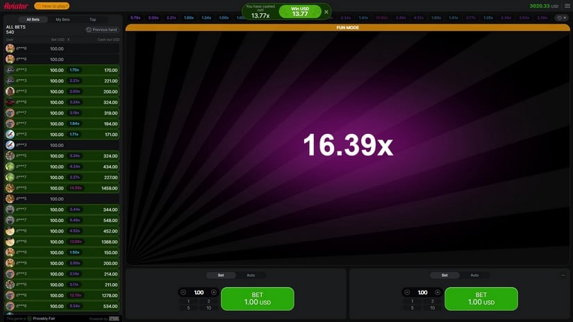 Aviator slot screen 2