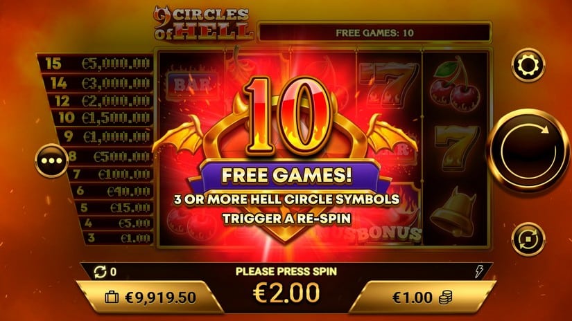 9 Circles of Hell slot screen 3